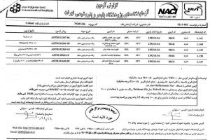 گزارش آزمون آزمایشگاه پلیمر و پیتروشیمی ایران